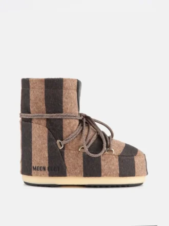 Jacquemus + Moon Boot Icon Low beige stripete filtstøvler
