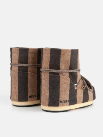Jacquemus + Moon Boot Icon Low beige stripete filtstøvler