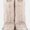 Jacquemus + Moon Boot Icon Yeti høye hvite støvler i imitert pels