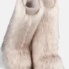 Jacquemus + Moon Boot Icon Yeti høye hvite støvler i imitert pels