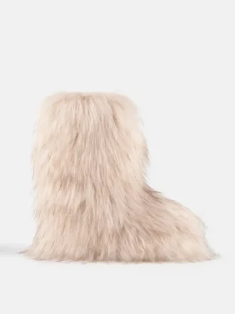 Jacquemus + Moon Boot Icon Yeti Mid Cream støvler
