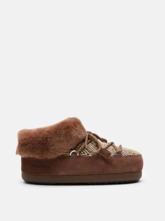 Moon Boot X Guest in Residence Evx Chalet Cocoa Mules i imitert pels