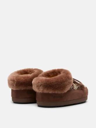 Moon Boot X Guest in Residence Evx Chalet Cocoa Mules i imitert pels
