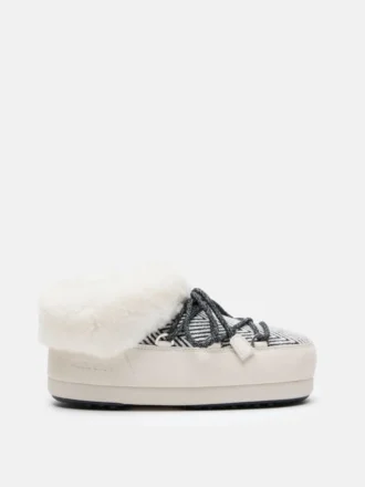 Moon Boot X Guest in Residence Evx Chalet White Sand Mules i imitert pels