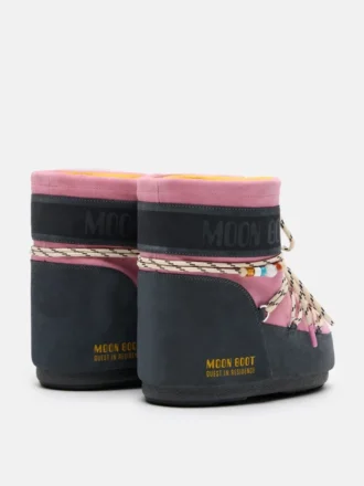 Moon Boot X Guest in Residence Icon Low grå og rosa suede støvler med perler